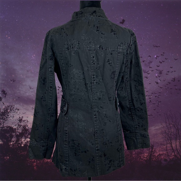 Nick & Mo Anthropology Black Jaquard Jacket Whimsigoth Goth Mid Length - Picture 4 of 15